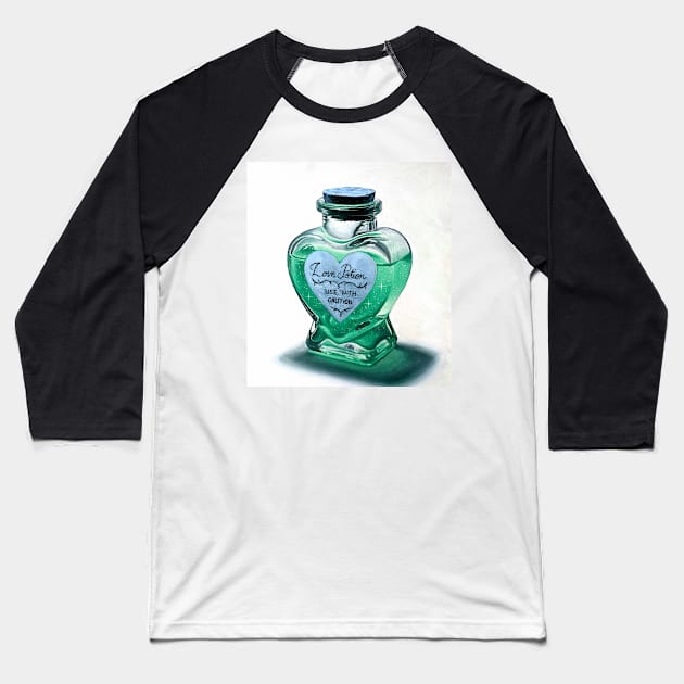 Alchemy Love elixir - emerald green potion Baseball T-Shirt by LukjanovArt